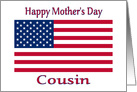 Happy Mother’s Day For Cousin With Patriotic American Flag card