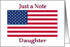 Blank Note For Daughter American Flag card