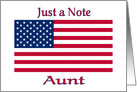 Blank Note For Aunt With American Flag card