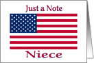 Blank Note For Niece With American Flag card