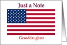 Blank Note For Granddaughter With American Flag card