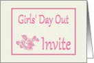 Girls’ Day Out-Invitation-Printed Rose card