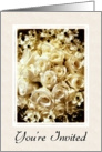 White Rose Bouquet-Wedding Invitation-Elegant Floral card