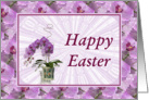 Happy Easter-Purple Flowers-Mosaic Border card