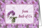 Birthday-From Both of Us-Purple Flowers-Mosaic Border card