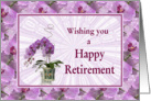 Happy Retirement-Purple Flowers-Mosaic Border card