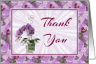 Thank You-Purple Flowers-Mosaic Border card
