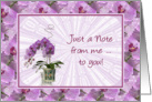 Just A Note-Purple Flowers-Mosaic Border card