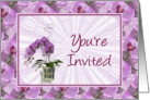 Purple Flowers Invitation-Mosaic Border-You’re Invited card