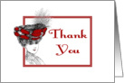 Thank You-Victorian Lady In Red Hat-Old Fashion card