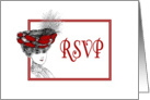 RSVP-Victorian Lady In Red Hat-Old Fashion card
