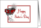 Happy Sister’s Day-Victorian Lady In Red Hat-Old Fashion card