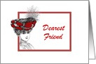 Dearest Friend-Birthday-Victorian-Lady In Red Hat-Custom card