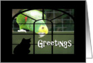 Greetings-Parrot-Cat Silhouette card
