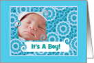 Baby Announcement-It’s A Boy-Abstract Design--Photo Card