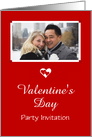 Valentine’s Day Party Invitation-Photo Card With Hearts card