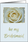 Be My Bridesmaid-Bridal Attendant Invitation-White Rose card