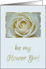Be My Flower Girl-Bridal Attendant Invitation-White Rose card