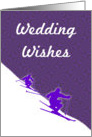 Wedding Wishes-For Skiers-Snow-Purple Design card