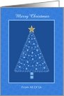 Blue Holiday Tree-Gold Star-Christmas Tree-From All Of Us card