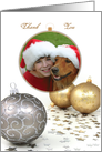 Thank You For The Christmas Gift Ornaments Stars And Photo Placement card