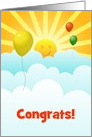 Congratulations Sunshine Happy Face With Balloons In Clouds card