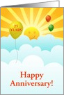 Happy Anniversary Spouse Sunshine Happy Face With Balloons In Clouds card