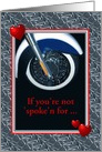 If You’re Not Spoken For Valentine Motorcycle Tire Spokes Be Mine card