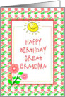 Happy Birthday-For Great Grandma-Flowers-Sunshine card