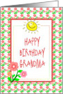 Happy Birthday-For Grandma-Flowers-Sunshine card