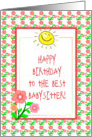 Happy Birthday-For Babysitter-Flowers-Sunshine card