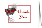 Thank You-For Hospital Visit-Lady in Red Hat card