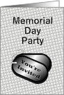Memorial Day Party Invitation With Dog Tags-Custom Card