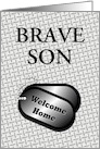 Welcome Home From The Military Dog Tags-For Son card