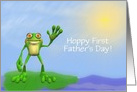 First Time Father’s Day-Frog on Lily Pad-Custom card