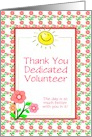 Thank You-Volunteer-Sun and Flowers-Custom Card