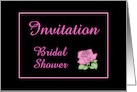 Bridal Shower Invitation-Pink Rose-Customizable Card