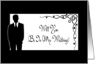 Invitation-Be In My Wedding-Groom-Leaf Silhouette card