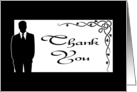 Thank You-Being In my Wedding-Groom-Leaf Silhouette card