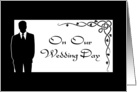 On Our Wedding Day-For Bride-Groom-Leaf-Silhouettes card