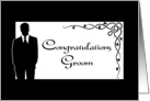 Congratulations Groom-Groom-Leaf-Silhouettes card