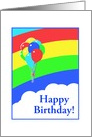 Happy Birthday Balloons and Rainbow Art-Custom card