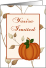 You’re Invited-Pumpkin and Fall Leaves-Custom card