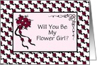 Flower Girl Invitation-Roses-Ribbons-Custom Card