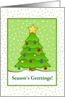 Season’s Greetings-Christmas Tree with Snow-Custom card