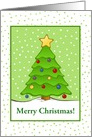 Christmas Tree with Snow-Customizable Card