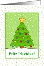 Christmas-Spanish-Feliz Navidad-Tree-Snow-Custom Card