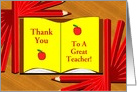 Teacher Appreciation Day-Book and Pencils-Custom card