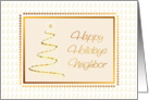 Happy Holidays Neighbor-Gold Tree Christmas Card