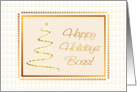 Gold Tree Christmas Card For Boss card